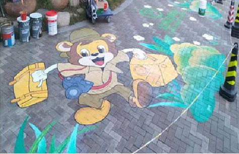 若尔盖夏季画地面彩绘会遇到的问题