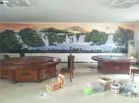 若尔盖墙绘-写实风景