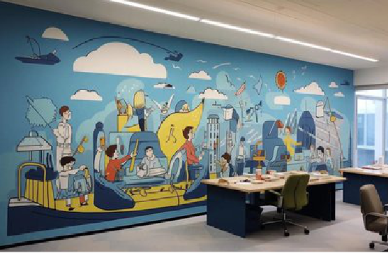 若尔盖办公室墙绘的特点。