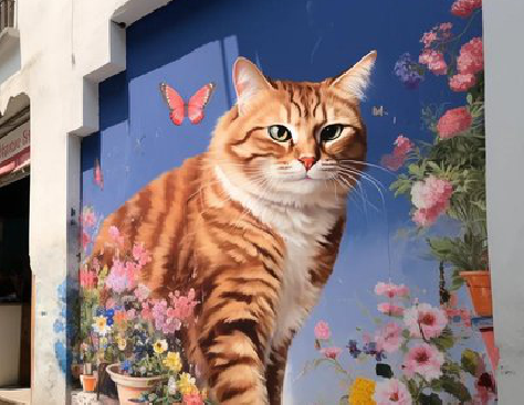 若尔盖自己绘制有个性的手绘墙